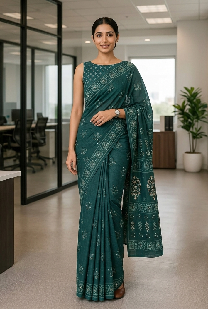 Women's Premium Mulmul Cotton Saree