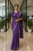 Women's Premium Office Wear Cotton Saree | Elegant Corporate Look | Soft & Comfortable Daily Wear