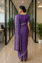 Women's Premium Office Wear Cotton Saree | Elegant Corporate Look | Soft & Comfortable Daily Wear