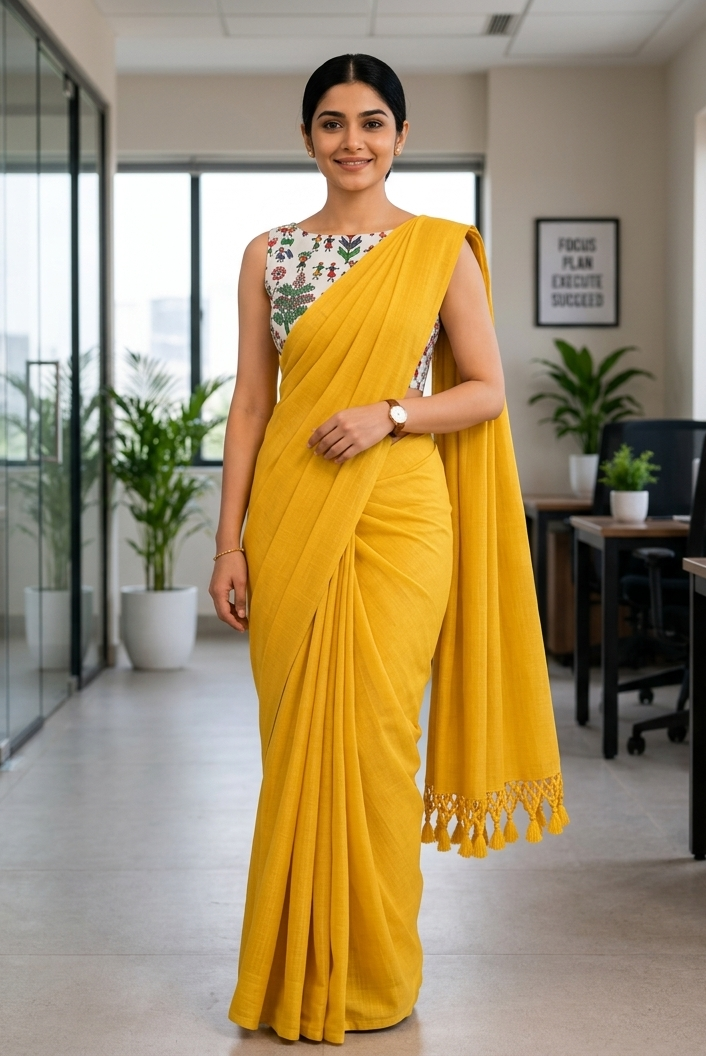 Premium Office Wear Cotton Saree for Women