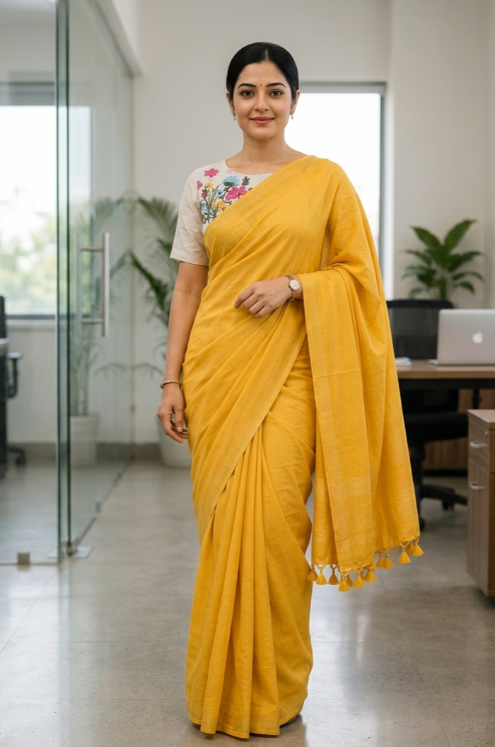 Premium Office Wear Cotton Saree for Women