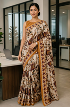 Women's Premium Office Wear Cotton Saree | Elegant Corporate Look | Soft & Comfortable Daily Wear