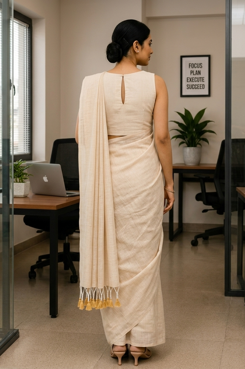 Executive Elegance Saree – Premium Office Wear Cotton Saree for Wome