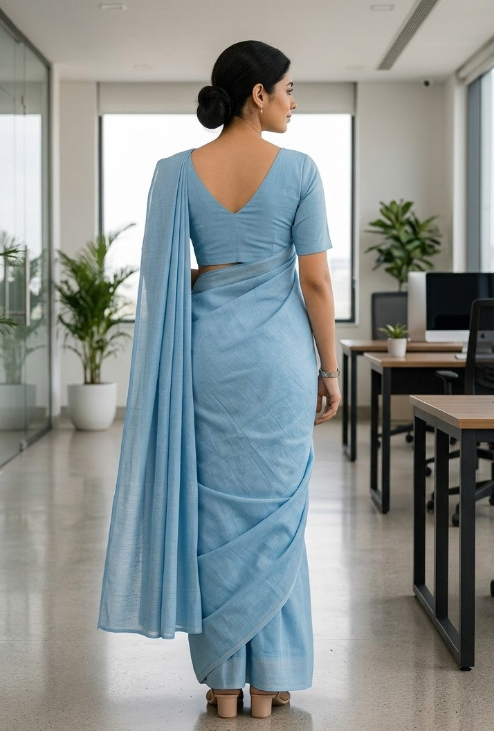 Women's Premium Office Wear Cotton Saree | Elegant Corporate Look | Soft & Comfortable Daily Wear