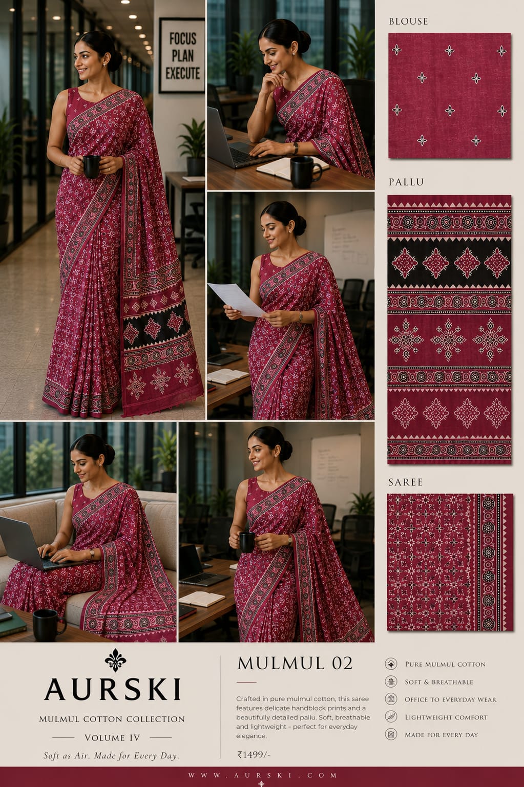 Premium Office Wear Sarees for the Modern Woman