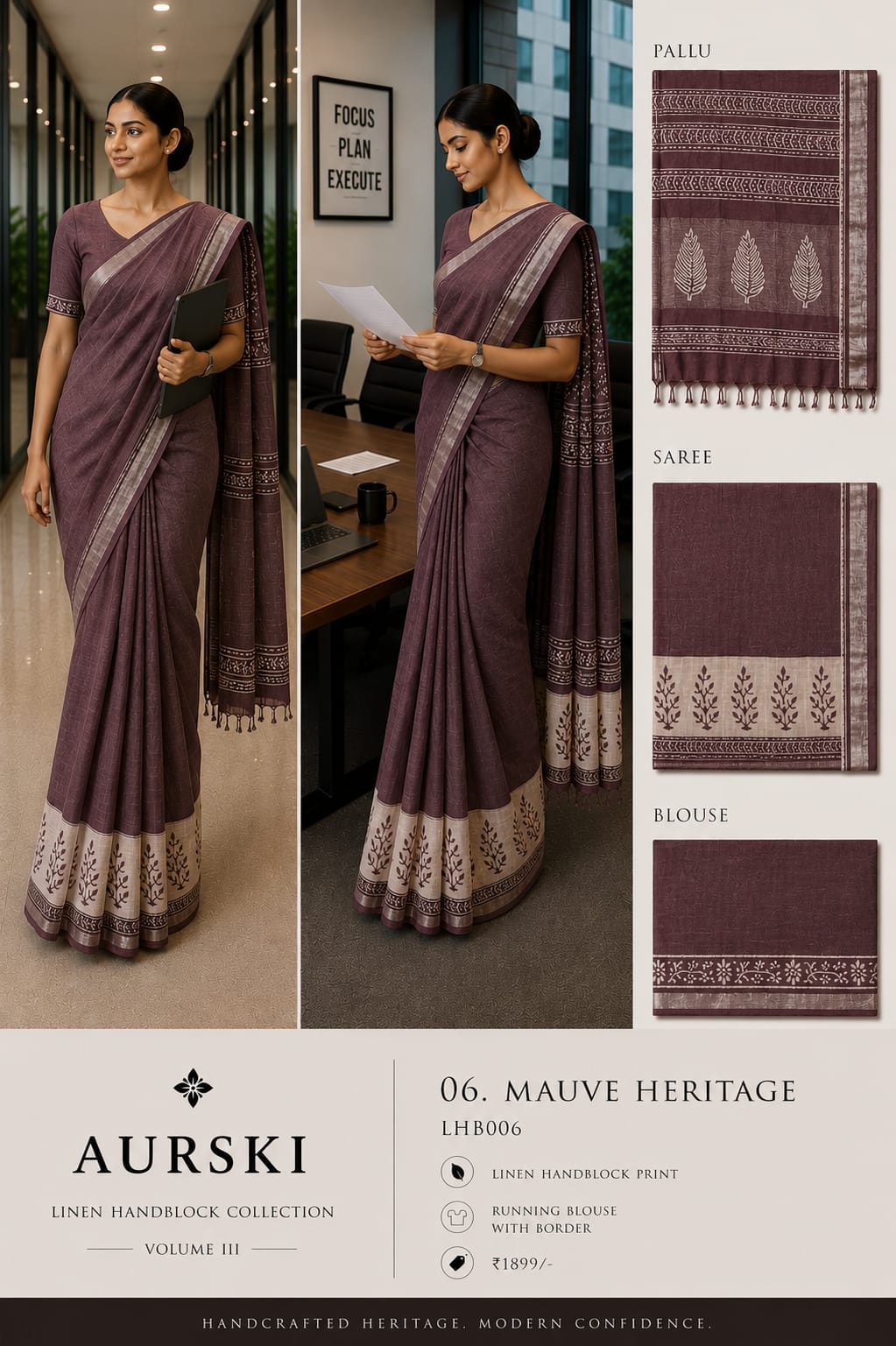 Women's Premium Office Wear Cotton Saree | Elegant Corporate Look | Soft & Comfortable Daily Wear