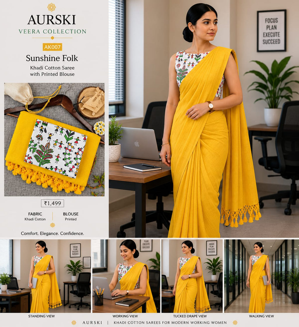 Premium Office Wear Cotton Saree for Women