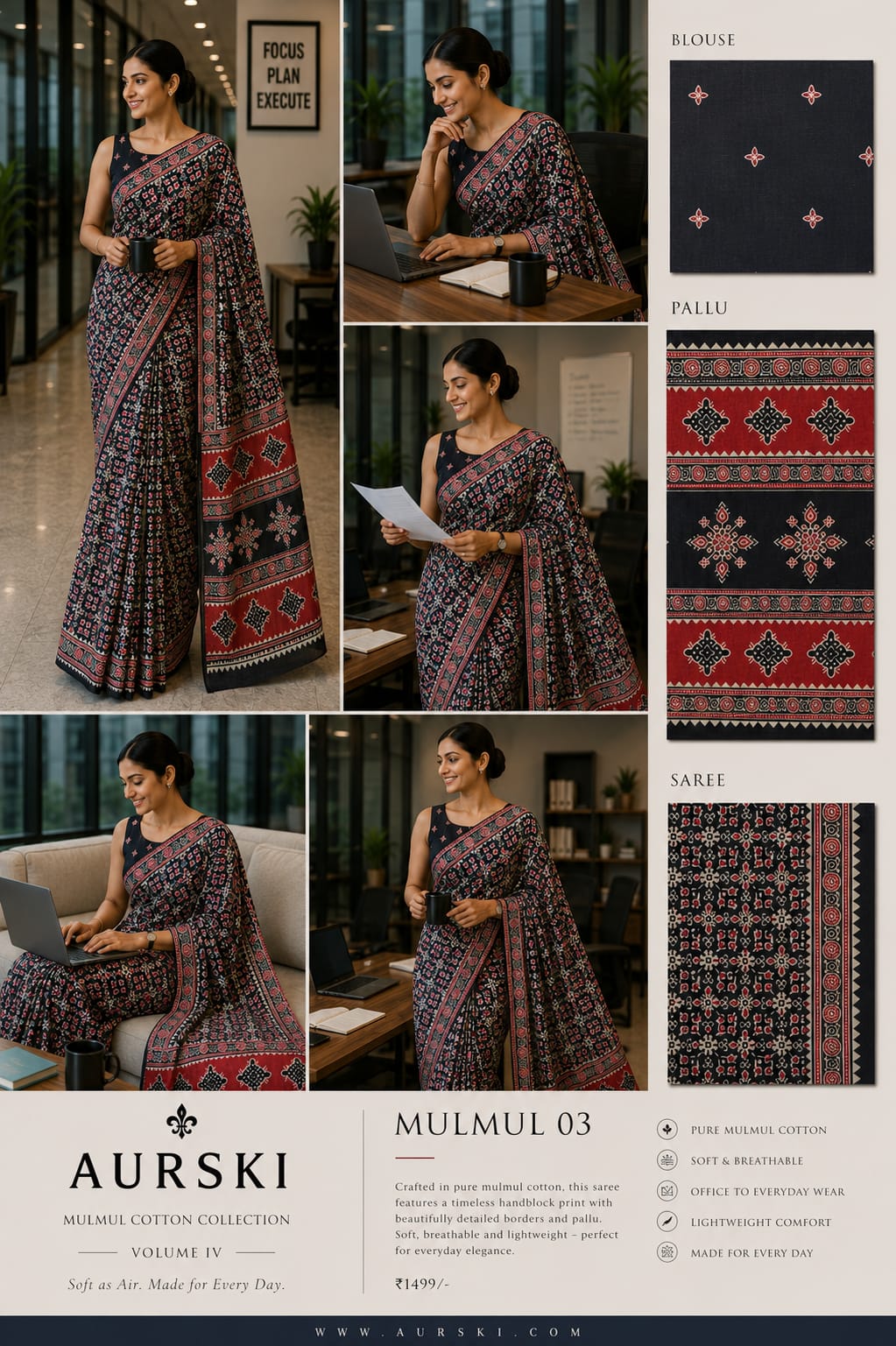 Premium Soft Mulmul Cotton Saree for Women